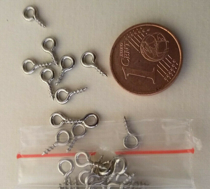 100 Stück kleine mini Schraubösen Ösenschrauben Ringschrauben 8x4mm